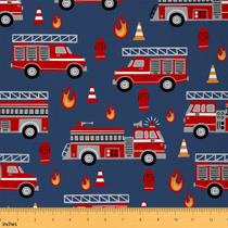 Caminhão de bombeiros de tecido Erosebridal Red Fire Fighting 1 jarda