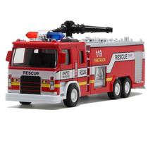 Caminhão de bombeiros fundido sob pressão com luzes, música e potência de fricção