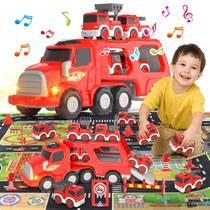 Caminhão de Bombeiros Newcrave 8 em 1 com Tapete - Brinquedo para Meninos (2 a 6 anos)