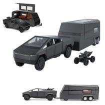 Caminhão de brinquedo EROCK Pickup Trailer RV Metal fundido sob pressão com luz sonora Caminhão de brinquedo EROCK Pickup Trailer RV Metal fundido sob pressão com luz sonora