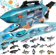 Caminhão de Brinquedo Grarain Shark com LED e Música - Inclui 2 Caminhões e 2 Carros