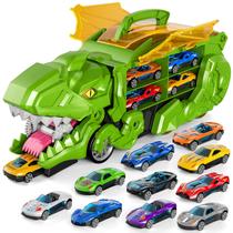 Caminhão de Brinquedo iHaha Transportador de Dinossauros com 10 Carrinhos - 3 a 6 anos