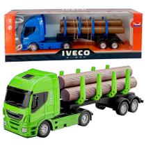 Caminhão de Brinquedo Iveco com Toras de Madeira 40cm - Usual Brinquedos