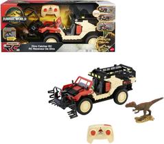 Caminhão de brinquedo Matchbox RC Jurassic World com boneco de dinossauro
