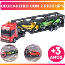 Caminhão de Brinquedo Mini Cegonheiro C/ 2 Carros - BS Toys