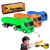 Caminhão De Brinquedo Miniatura Iveco HI-WAY Réplica com Caçamba Basculante Coleção Sortido