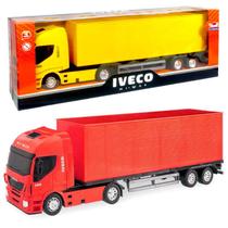 Caminhão de Brinquedo Realista Iveco com Baú que Abre - Usual Brinquedos