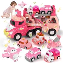 Caminhão de brinquedo Usrela Princess Car Transport com luzes e música