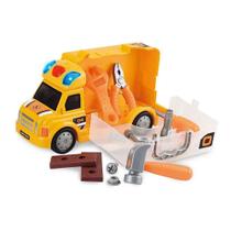 Caminhao de Conserto - Com Luz e Som - Workshop Junior Truck - Chave Inglesa - 15 Pecas MULTIKIDS