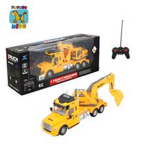 Caminhão de construção a controle rem. 4f. c/ som e luz Caminhão de construção a controle rem. 4f. c/ som e luz