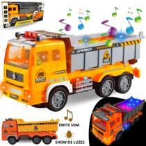 Caminhão De Construção Brinquedo Carrinho Com Luz Som