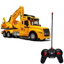 Caminhão De Construção Controle Remoto Cor Amarelo Caminhão De Construção Controle Remoto Cor Amarelo