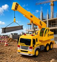 Caminhão De Construção Quindaste De Brinquedo Com Som E Luz Caminhão De Construção Quindaste De Brinquedo Com Som E Luz