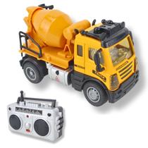 Caminhão de Controle Remoto Betoneira Truck Engenharia 1:64 Com Luz Caminhão de Controle Remoto Betoneira Truck Engenharia 1:64 Com Luz