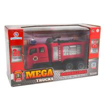 Caminhão de Controle Remoto Mega Trucks Bombeiros Veículo de Brinquedo Infantil