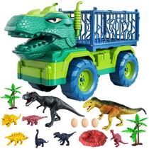 Caminhão de Dinossauro TEMI com 8 Bonecos - Brinquedo para Crianças de 3 a 5 Anos