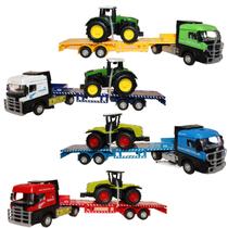 Caminhão De Ferro e Plastico Com Trator 24cm 1:60 Acorda Caminhão De Ferro e Plastico Com Trator 24cm 1:60 Acorda