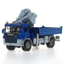 Caminhão de guindaste fundido sob pressão modelo 1:50 telescópico com suporte de descarga