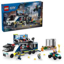 Caminhão de laboratório criminal móvel LEGO City Police de brinquedo com minifiguras