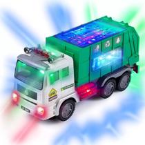 Caminhão De Lixo Brinquedo Bate Volta Coletor Luzes E Som 4D