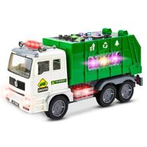 Caminhão De Lixo Brinquedo Infantil Carro Reciclagem Som Luz