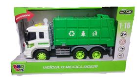 Caminhão De Lixo Reciclagem Realista Com Som E Luz Bbr Toys - Bbrtoys