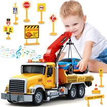 Caminhão de Reboque SpringFlower com Carro de Corrida - Brinquedo para Crianças de 3 a 6 Anos
