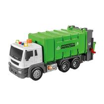 Caminhão de Reciclagem com Fricção - Sanitation Luz e Som - Verde - 27cm - 1:16 - Yes Toys