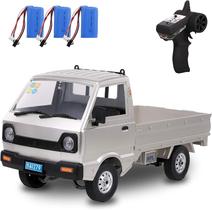 Caminhão de tração para carros WPL D12 RC, escala 1/10, faróis de LED, RTR, 3 baterias - HUOGUO