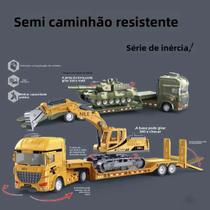 Caminhão De Transporte De Escavadeira Com Contêiner Semi-Carregador Educacional Infantil, Modelo De