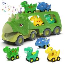 Caminhão de transporte Dinosaur Car Toy Veslier com 4 Dino Car 3+ Y
