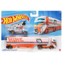 Caminhão de Transporte Hot Wheels com Carrinho - Speedway Hauler - Super Rigs - 1:64 - Mattel