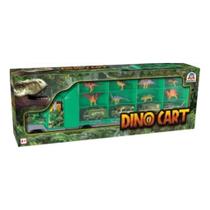 Caminhão Dino Cart Com 8 Dinossauros 3 Furgões 1 Helicoptero Caminhão Dino Cart Com 8 Dinossauros 3 Furgões 1 Helicoptero