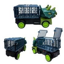 Caminhão Dinossauro Dino Bate e Volta com Luz e Som Brinquedo Infantil com Gaiola Carrinho Carro