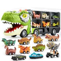 Caminhão Dinossauro JOYIN 13 em 1 com 12 Carrinhos Dobráveis - Brinquedo Infantil (3 a 5 anos)