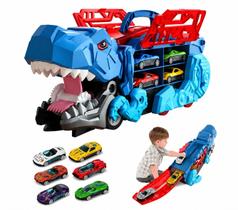 Caminhão Dinossauro Pista Com 6 Carrinhos Maleta Transporte Caminhão Dinossauro Pista Com 6 Carrinhos Maleta Transporte