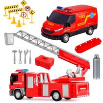 Caminhão dos Bombeiros Articulado e Furgão Samu Abre Portas