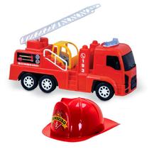 Caminhão Dos Bombeiros Brinquedo Grande Capacete Infantil Criança