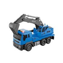 Caminhão Escavadeira com Fricção - TruckCar Luz e Som - Azul - 24cm - 1:16 - Yes Toys