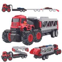Caminhão Fricção Cegonha Lançador Carrinhos Pista - Zoop Toys