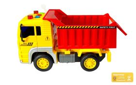 Caminhao Friccao Luz e Som DM Toys Modelo Cacamba Brinquedo Infantil Recreativo