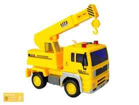 Caminhao Friccao Luz e Som DM Toys Modelo Construcao com Guindaste Brinquedo Infantil Recreativo