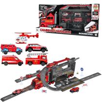 Caminhão Garagem Pista Carrinhos Polícia Bombeiro Construção