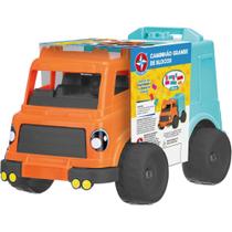 Caminhão Grande com 15 Blocos de Encaixe Educativo e Interativo