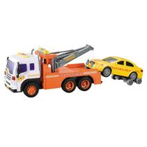 Caminhão Guincho de Fricção com Veículo - City Service Luz e Som - 26cm - 1:16 - Yes Toys