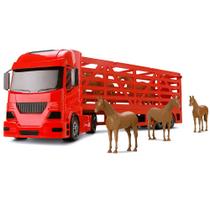 Caminhão Haras Com Cavalos Miniatura - Silmar Brinquedos