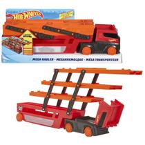Caminhão Hot Wheels City Mega Red Hauler Mattel Mega Transporter para 50 carrinhos