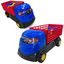 Caminhão Infantil Boiadeiro De Brinquedo Com 4 Animais Em Plástico Carroceria Articulada Brinquedos GGB