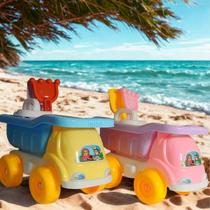 Caminhão Infantil de Praia Tomate Cor Amarelo Brinquedo Para Areia Criança Menino e Menina