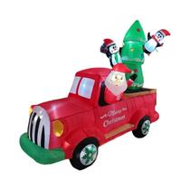 Caminhão Inflável De Natal Com Árvore De Natal E Papai Noel De 2,68m Com Luzes LED Para Decoração De Caminhão Inflável De Natal Com Árvore De Natal E Papai Noel De 2,68m Com Luzes LED Para Decoração De